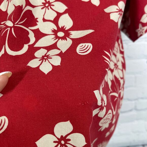 Diney Shirt Men Large Hawaiian Floral Red Michey Minie Button Down Short Sleeve - Picture 7 of 13